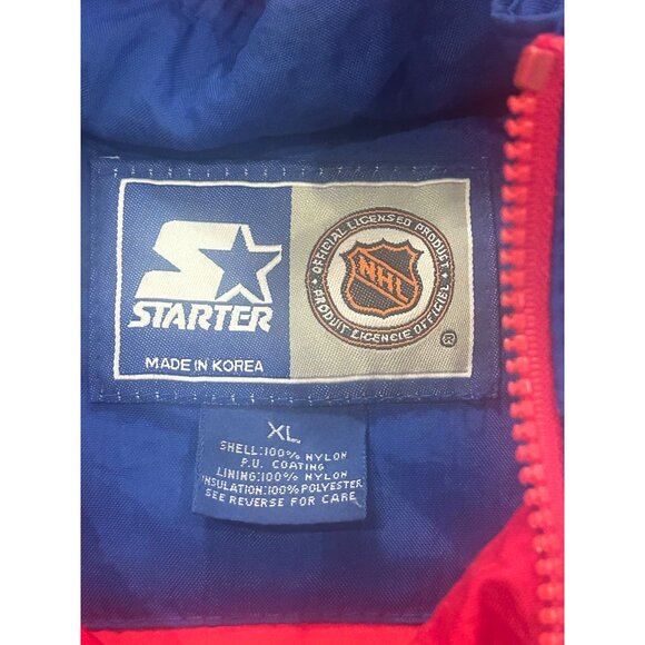 Vintage 90's Starter Montreal Canadiens NHL Pullover Puffer Jacket Red Men's XL - Picture 8 of 8